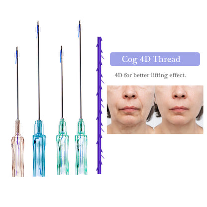Hebra espiculada PDO para el estiramiento facial de surcos nasolabiales, línea de la mandíbula, mejillas y mentón