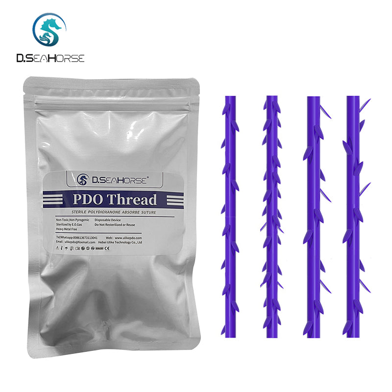 Hebra espiculada PDO para el estiramiento facial de surcos nasolabiales, línea de la mandíbula, mejillas y mentón