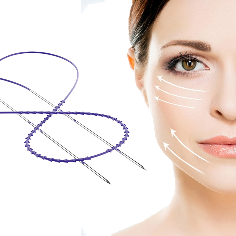 PDO Double Needle Thread for Jawline Chin Forhead Eyebrow Lifting