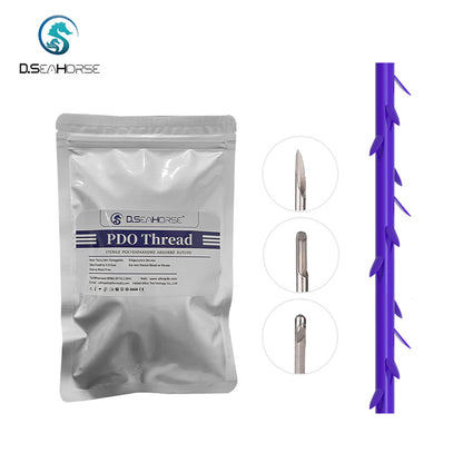 Hilos PDO dentados para estiramiento de cejas, frente, mejillas, pliegues nasolabiales y mandíbula.